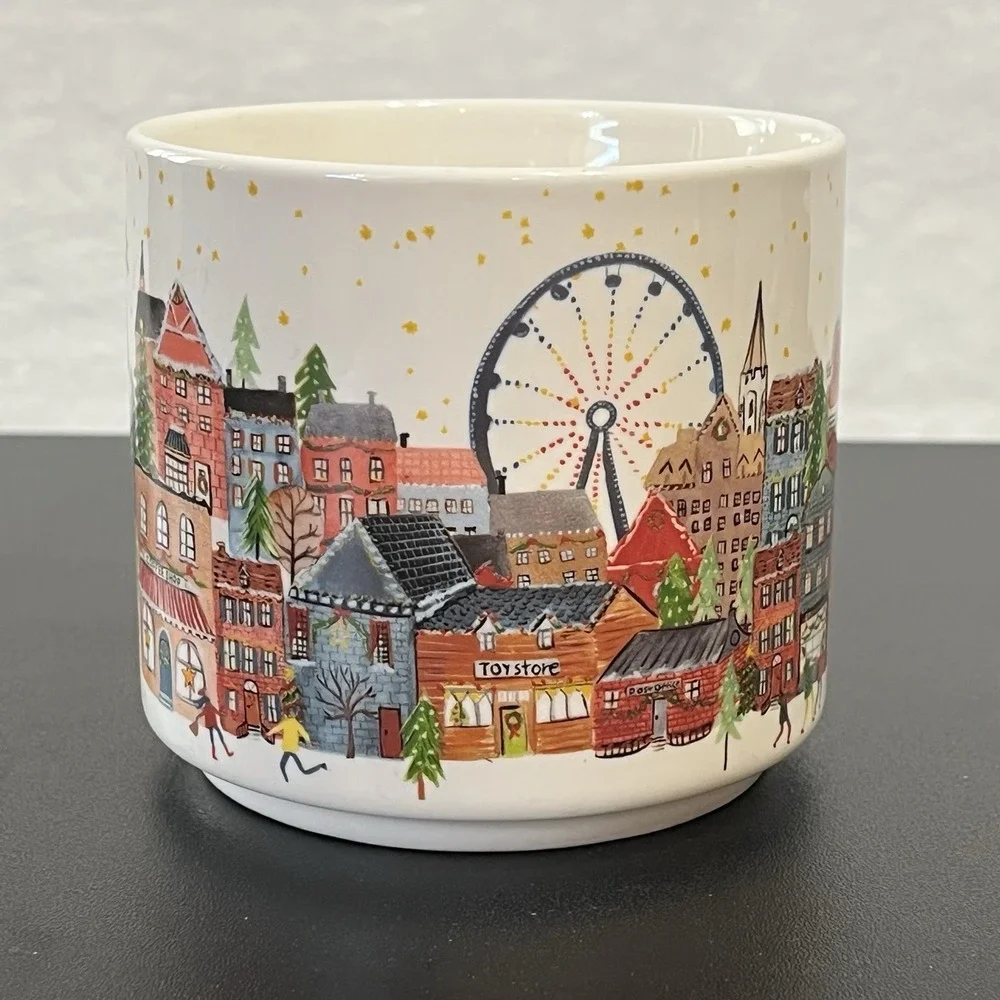 POTTERY BARN Christmas in the City Coffee Cup Mug